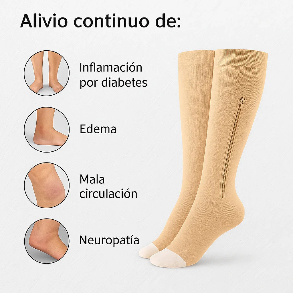 Confort Compresión™ Calcetines con Cremallera Calcetines de Compresión